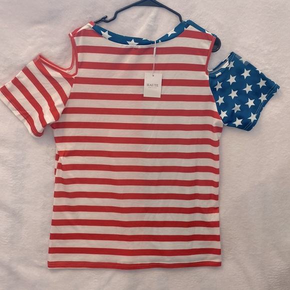 Women Cold Shoulder Button Down Short Sleeve Top-size XL - Picture 2 of 2